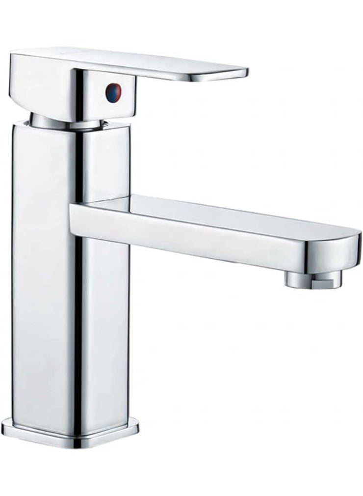 واي دي صنبور حمام مربع عصري بذراع تحكم واحد، خلاط حوض متين، صنبور حمام موفر للمياه، صنبور حوض غسيل أنيق وعصري للاستخدام المنزلي والفندقي - Image 1